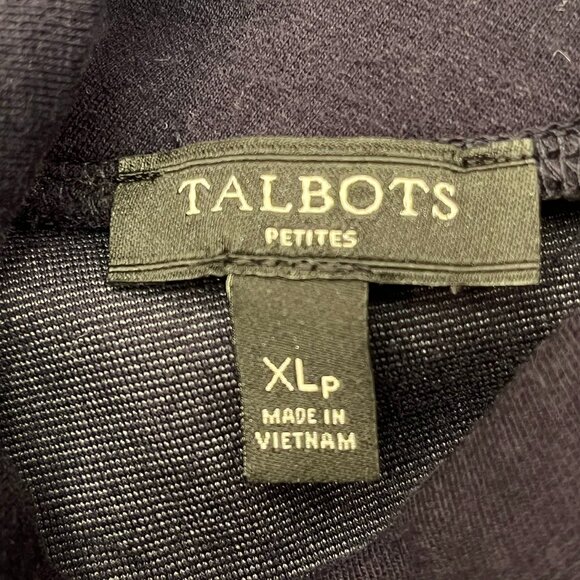 TALBOTS Cotton Modal Stretch Striped Mock Neck Back Zip Long Sleeve Women's P-XL - Picture 5 of 9